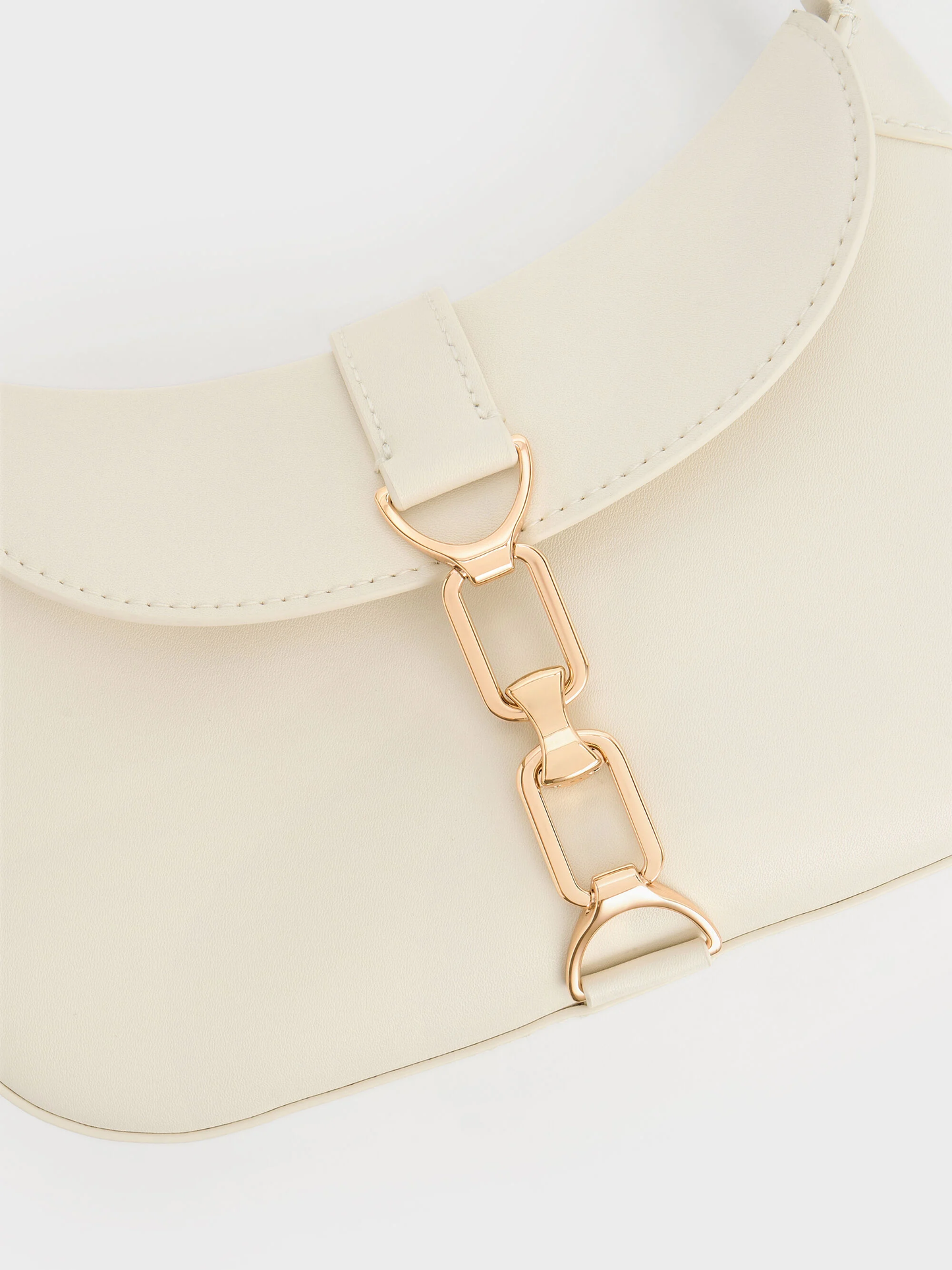 Agatha Chain-Accent Hobo Bag - Cream