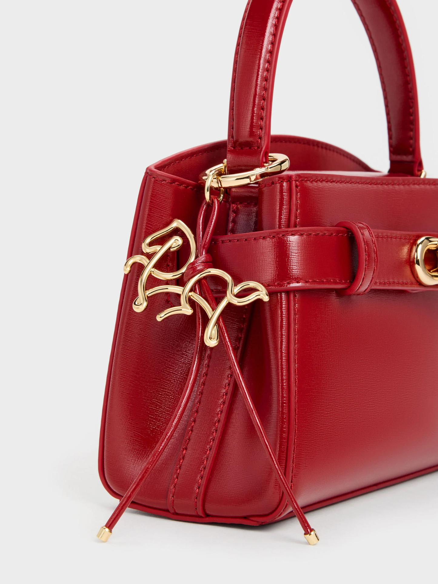 Motif Top Handle Bag - Tomato Red
