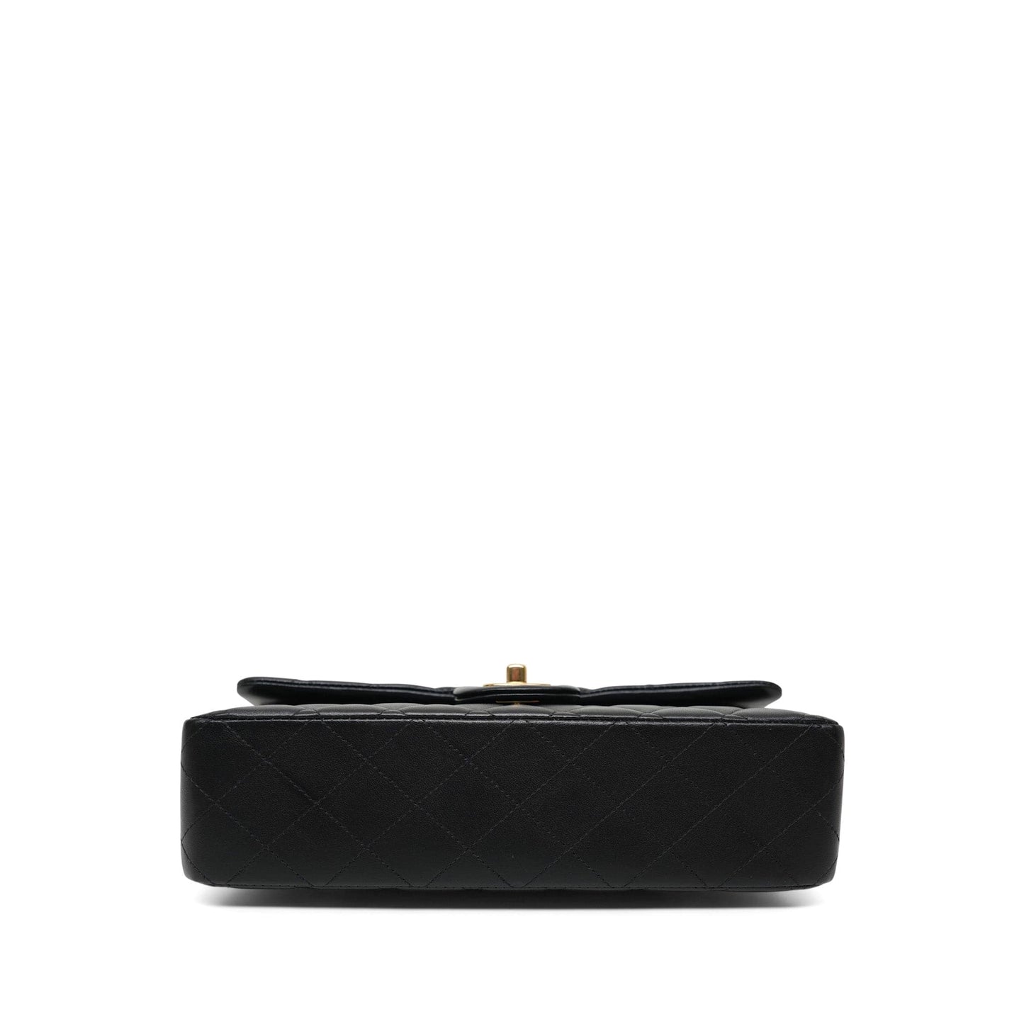 Black Lambskin Quilted Medium Classic Flap