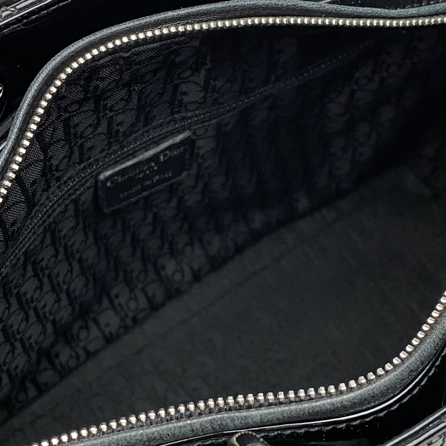 CHRISTIAN DIOR Large Patent Lady Dior Bag