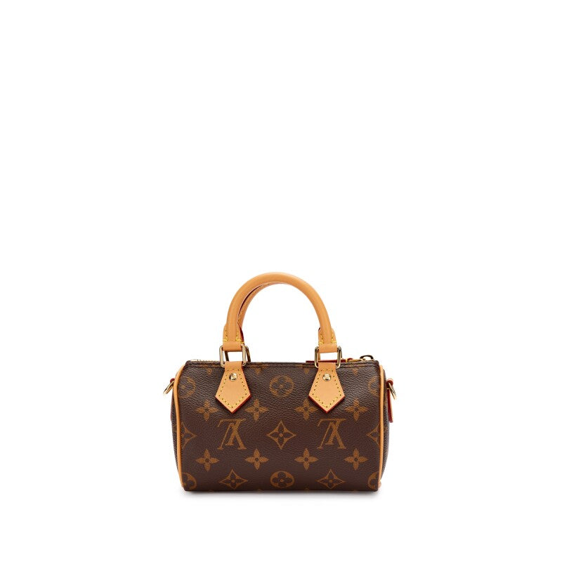 Brown Monogram Coated Canvas Nano Speedy Gold Hardware, 2023
