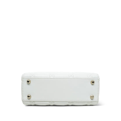 Lady Dior Latte Lambskin Cannage Mini
