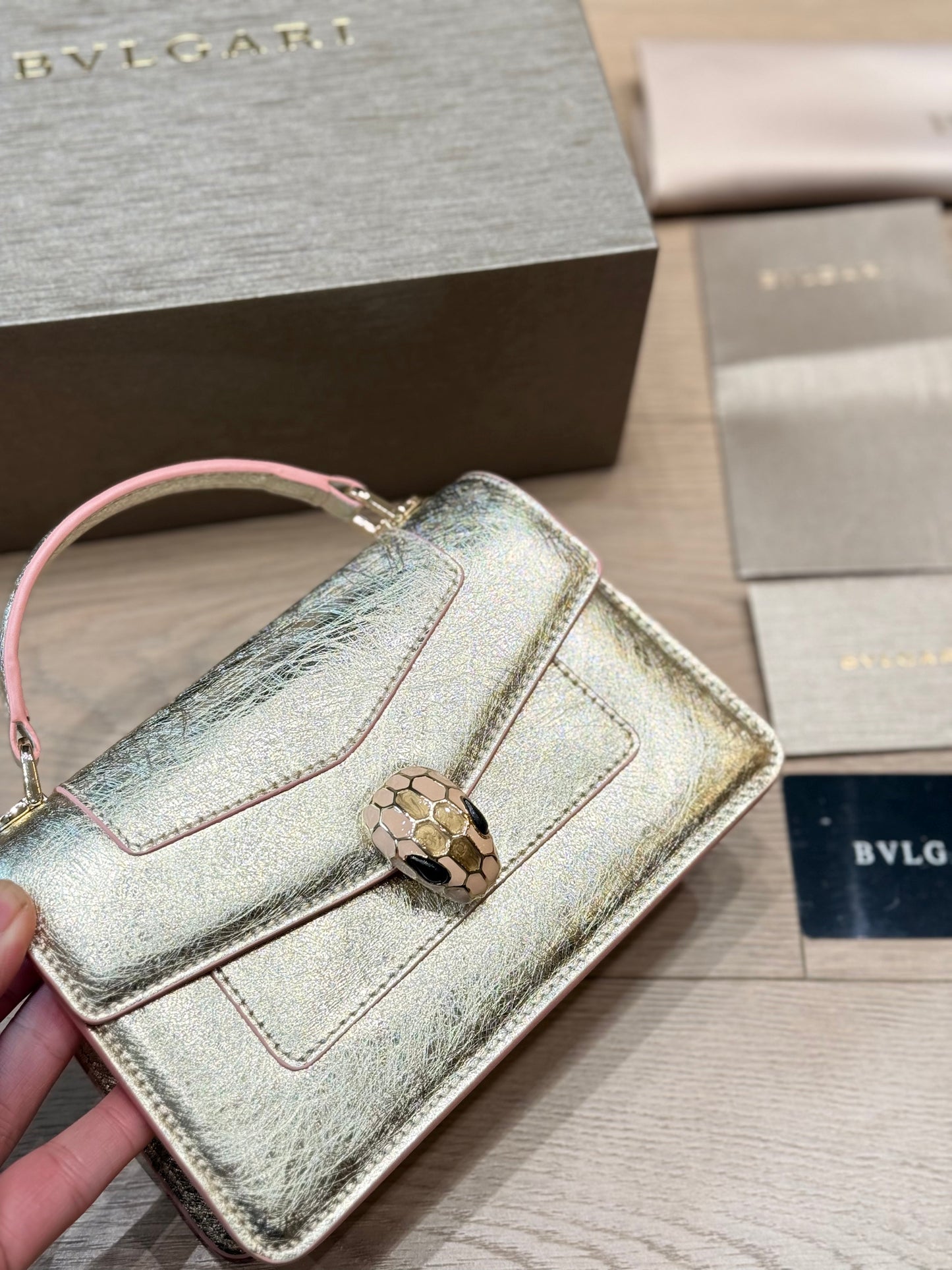 Bulgari Serpenti silver chain bag