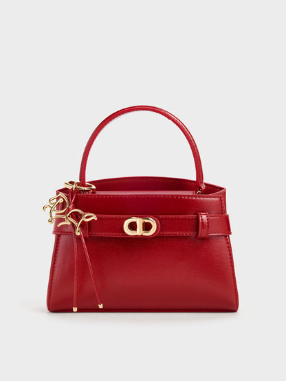 Motif Top Handle Bag - Tomato Red