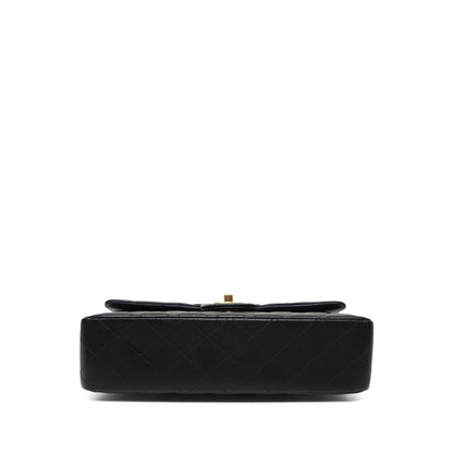 Black Lambskin Quilted Medium Classic Flap