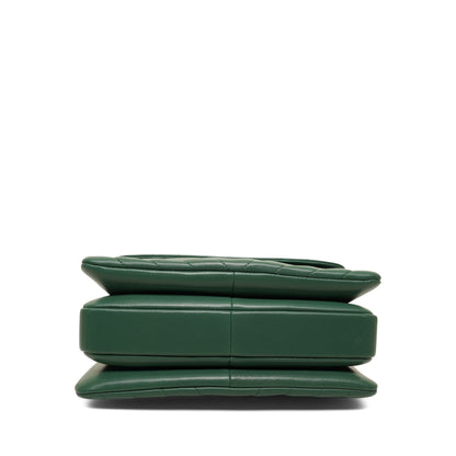 Green Lambskin Chevron Quilted Trendy CC Small Light Gold Hardware