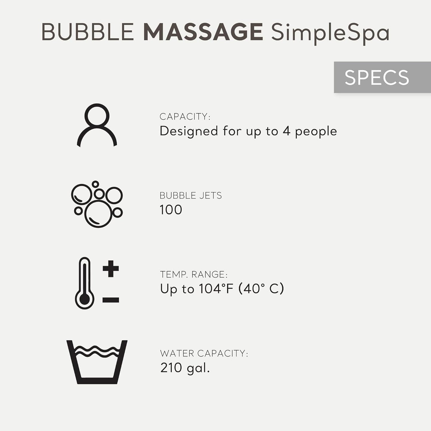 INTEX SimpleSpa 4-Person Inflatable Hot Tub – 77"x26", Bubble Massage Spa, Insulated Cover, Quick-Fill Inflation, Soothing Jets