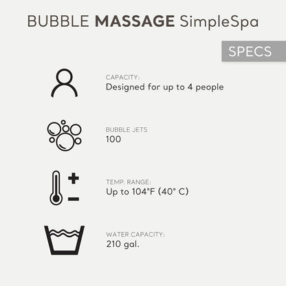 INTEX SimpleSpa 4-Person Inflatable Hot Tub – 77"x26", Bubble Massage Spa, Insulated Cover, Quick-Fill Inflation, Soothing Jets