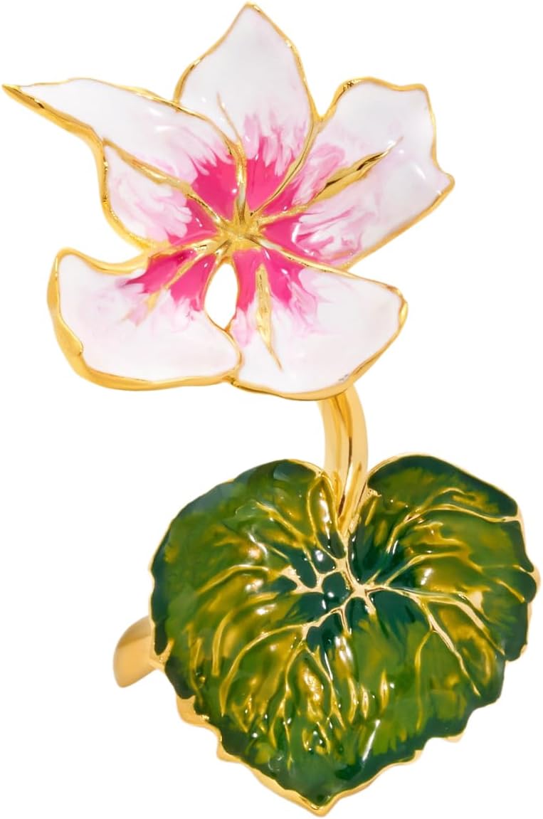 Oscar de la Renta Enamel Cyclamen Ring