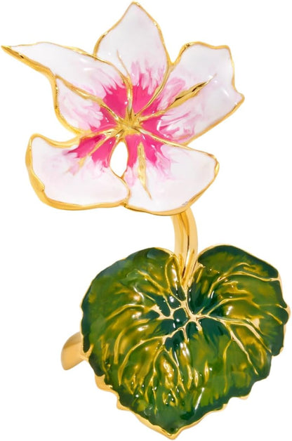 Oscar de la Renta Enamel Cyclamen Ring