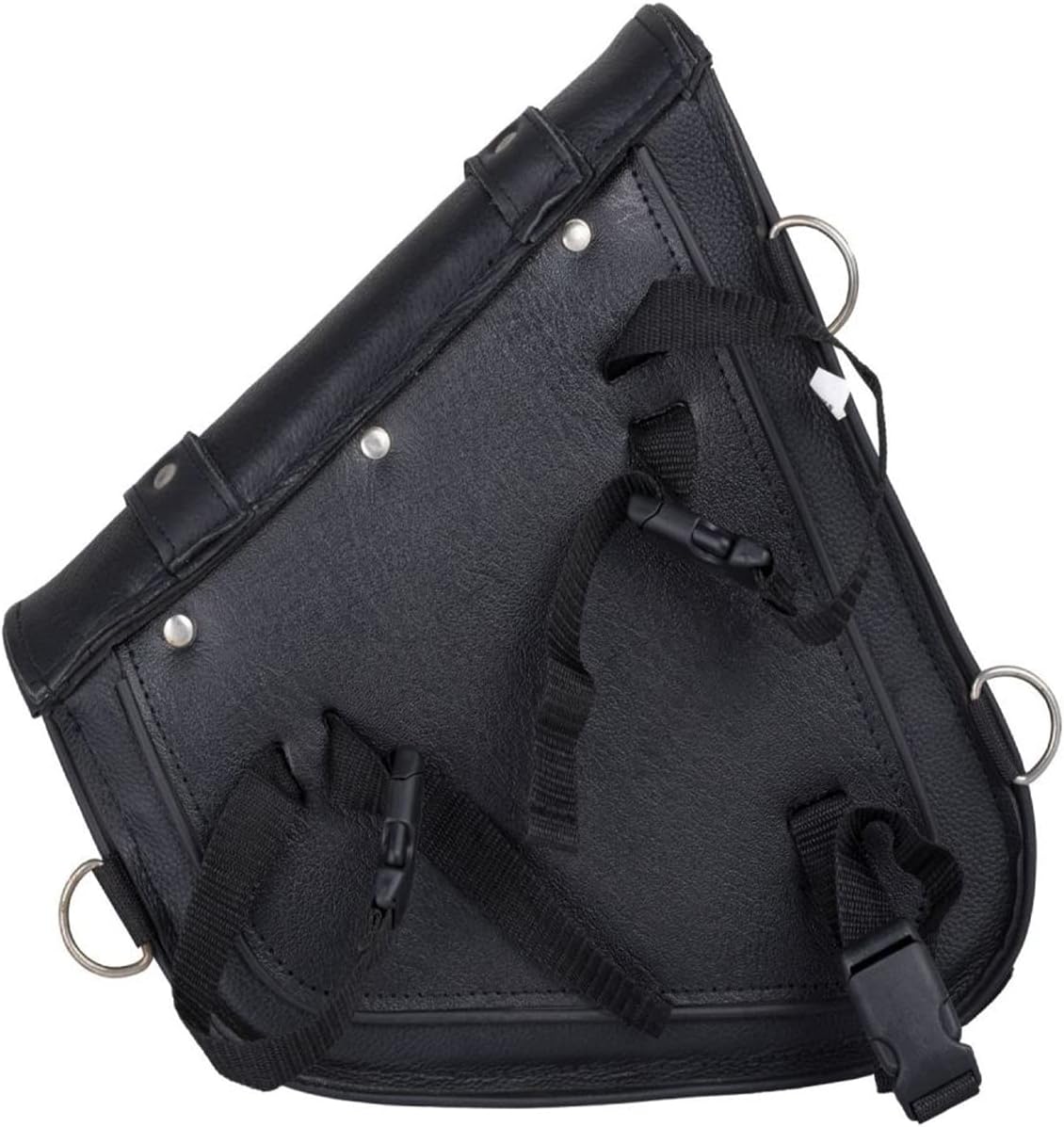 Black Naked Leather Motorcycle Swingarm Bag – Left Side Solo Saddlebag for Softail & Chopper Models