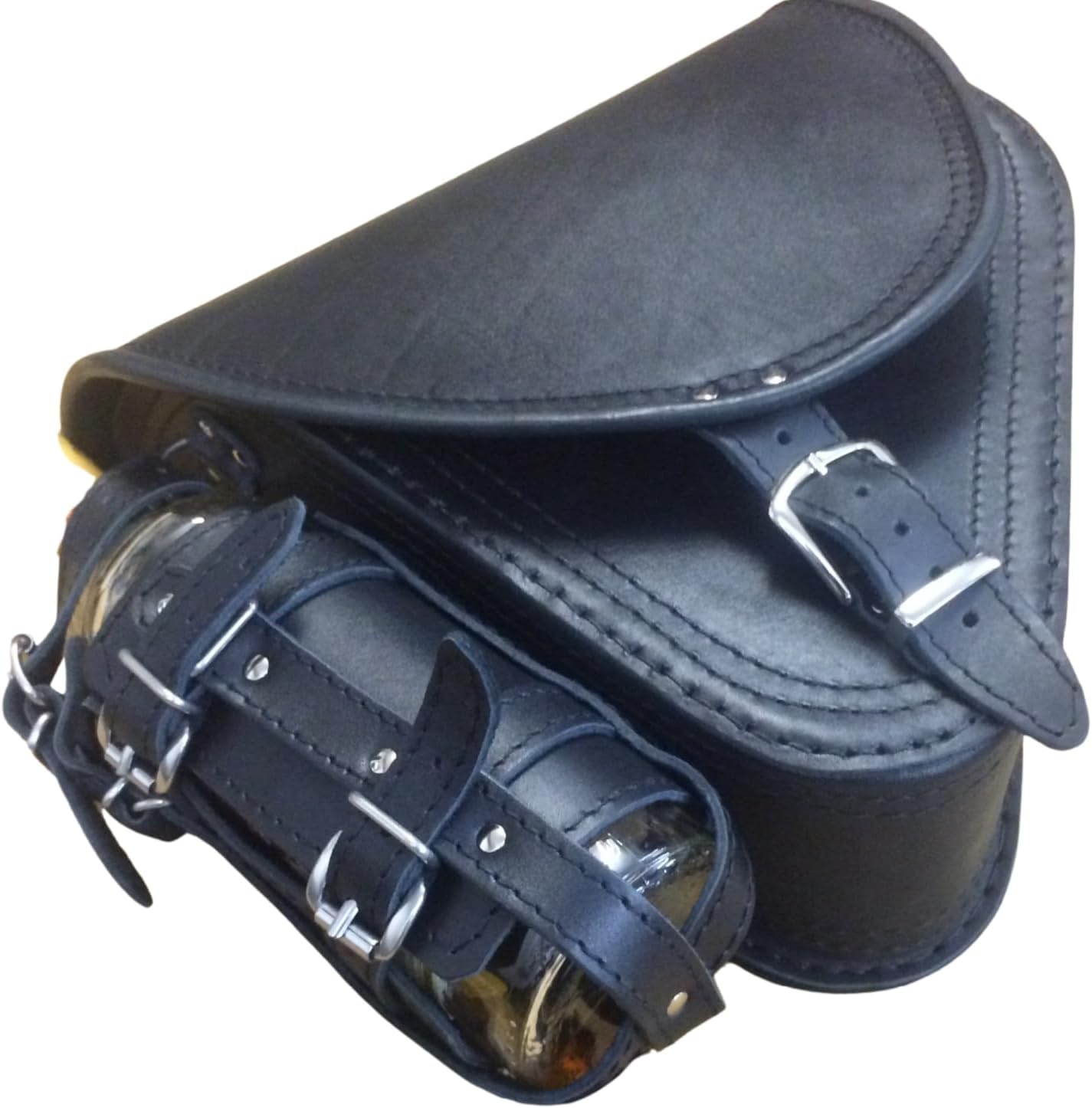 Diablo Black Swing Arm Bag Biker Bag Hardtail Frame compatible with Harley Davidson Fatboy Left Breakout Fat Bob Side HD Special Edition Side Bag