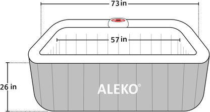 ALEKO Inflatable Hot Tub Spa | Personal High Powered Jetted Bubble | 265 Gallon | Black | HTISQ6GYBK