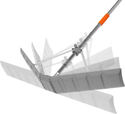 Snow Roof Rake w 16ft Pole, Easy Snow Removal from Roof, Prevents Ice Dams, Quick Assembly, 36 Inches Wide, 21 Foot Reach, Designed in The USA