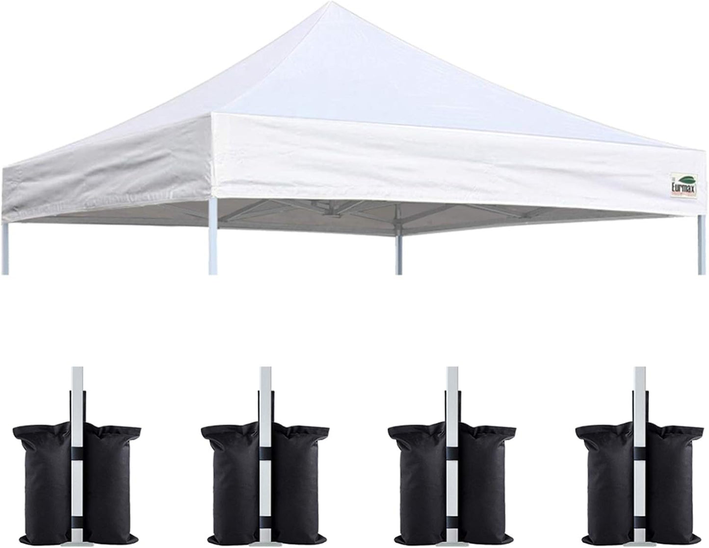 USA New 10x10 Pop Up Canopy Replacement Canopy Tent Top Cover, Instant Canopy Top Cover ONLY, Choose 30 Colors,Bonus 4PC Pack Weight Bag (White)