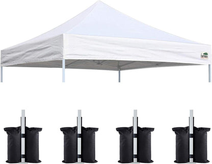USA New 10x10 Pop Up Canopy Replacement Canopy Tent Top Cover, Instant Canopy Top Cover ONLY, Choose 30 Colors,Bonus 4PC Pack Weight Bag (White)