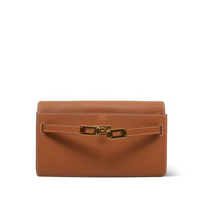 Kelly Wallet To Go Gold Veau Epsom Gold Plated W Stamp