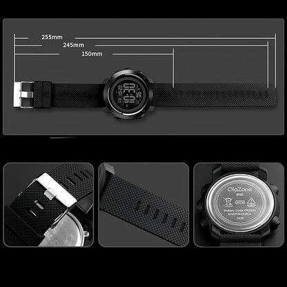Digital Watch Sports Waterproof Military Back Light Small Watch for Men Black 1426