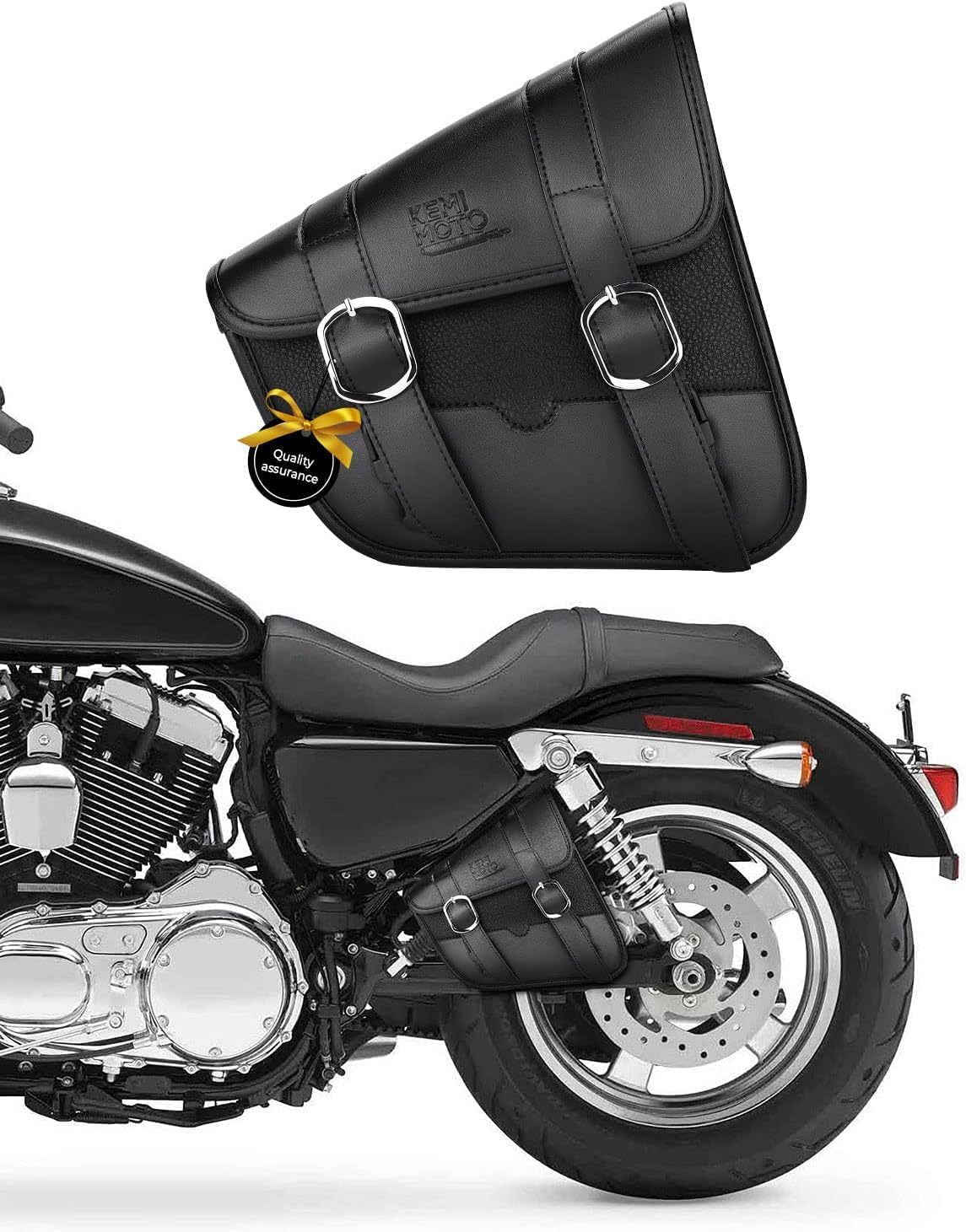 Left Side Motorcycle Swingarm Tool Bag – 4L Synthetic Leather Bag for Sportster & Street Rebel 300/500