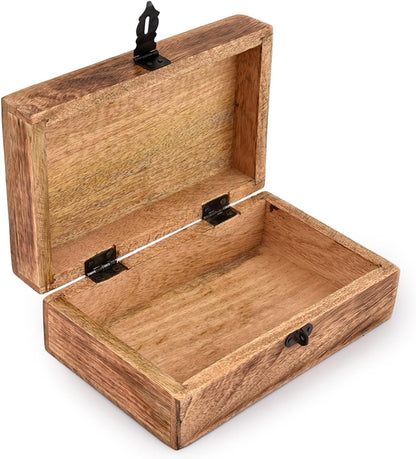 Handmade Mango Wood Tree of Life Engraved Keepsake Box – Wooden Jewellery Organizer with Flame Finish Gift for Men & Women