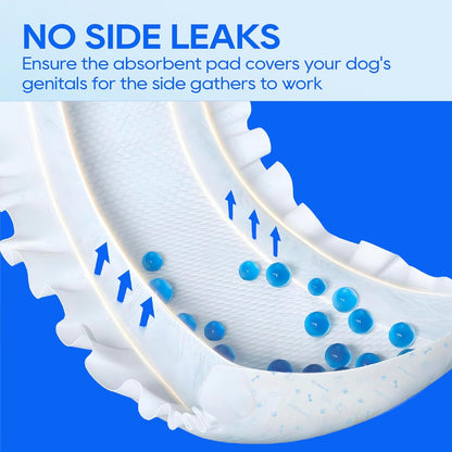 All-Absorb A26 Male Dog Wrap Diapers, Small Size, Disposable Pet Belly Bands, 50 Count