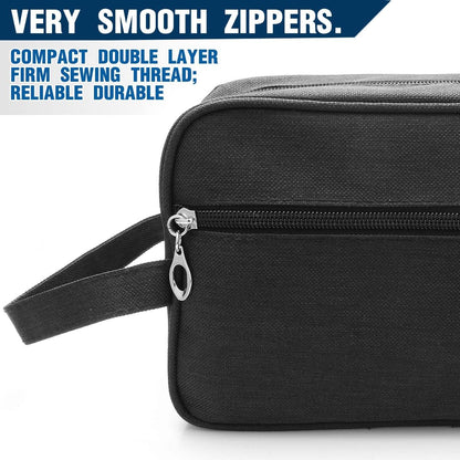Toiletry Bag for Men Large Travel Wash Bag Water-Resistant Gym Shaving Organiser Bag, Shower Bathroom Makeup Bag with Handle (Black)