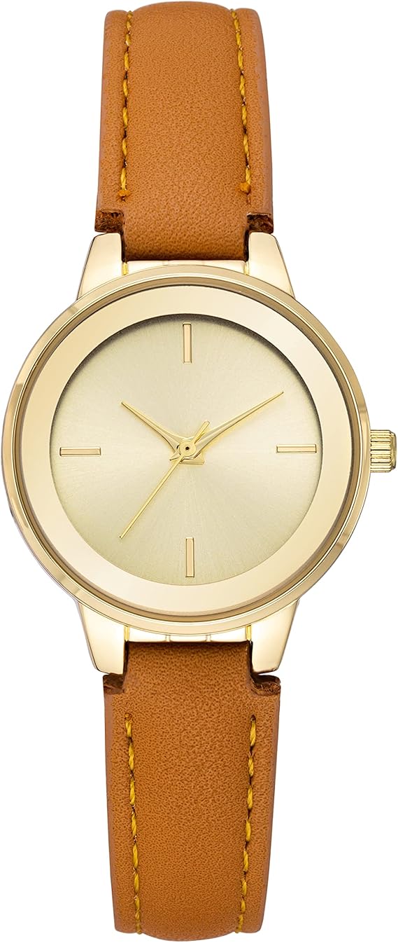 Essentials Women's Faux Leather Strap Watch