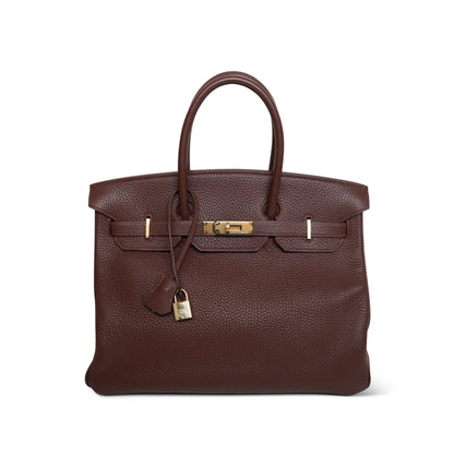 Birkin 35 Marron Fonce Togo Gold Plated C Square Stamp