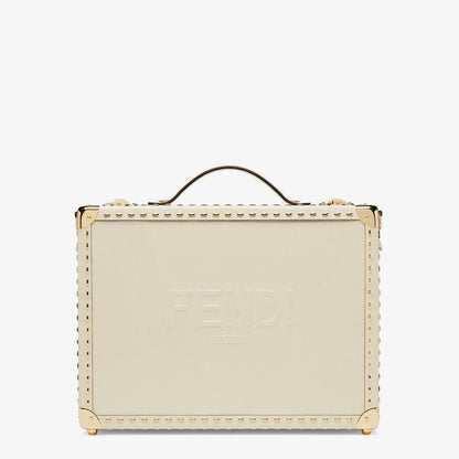 Fendi Medium White Leather Suitcase
