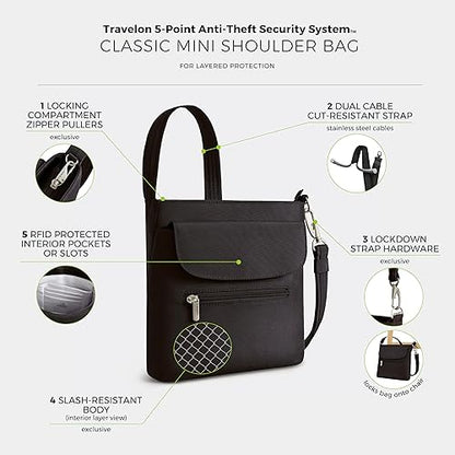 Travelon Anti-Theft Classic Mini Shoulder Bag