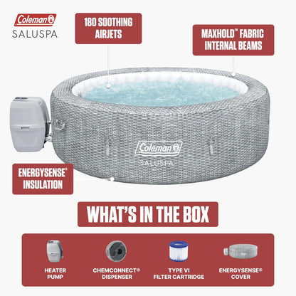 Coleman Sicily Energy-Efficient AirJet Inflatable Hot Tub 5-7 Person with App-Control