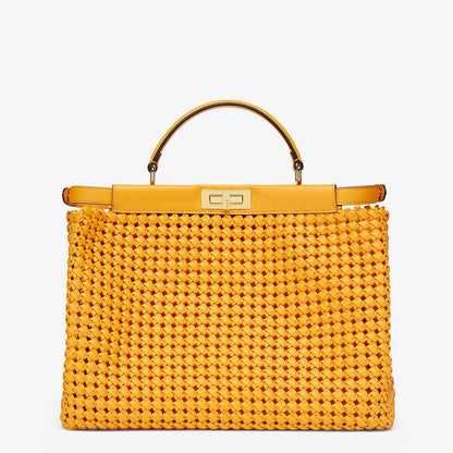 Fendi Orange Braided Leather Bag