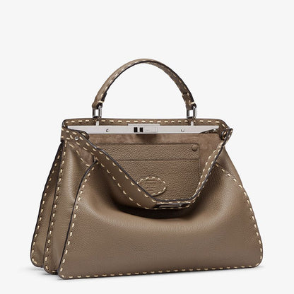 Fendi Large Gray Leather Bag