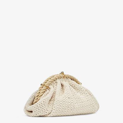 Fendi White Cotton-crochet Pochette