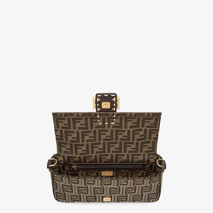 Fendi Embroidered Ff Fabric Bag