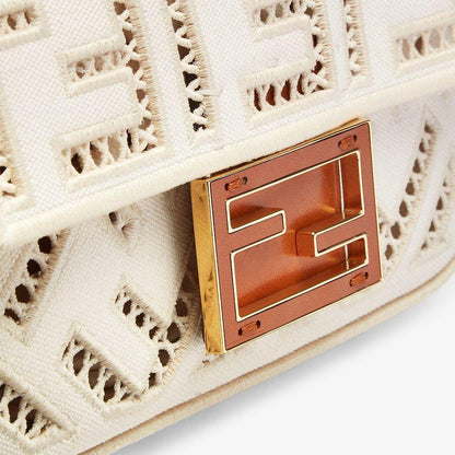 Fendi Mini Canvas Bag With Embroidery