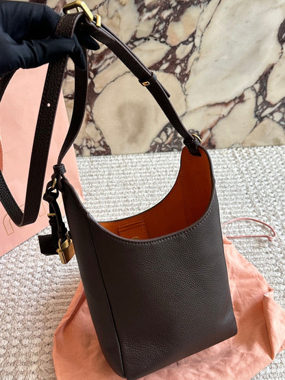 Miu Miu brown leather crossbody bag