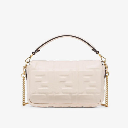 BAGUETTE White Nappa Leather FF Bag