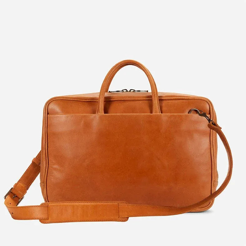 Brentwood Structured Leather Work Bag with Professional Carry Design