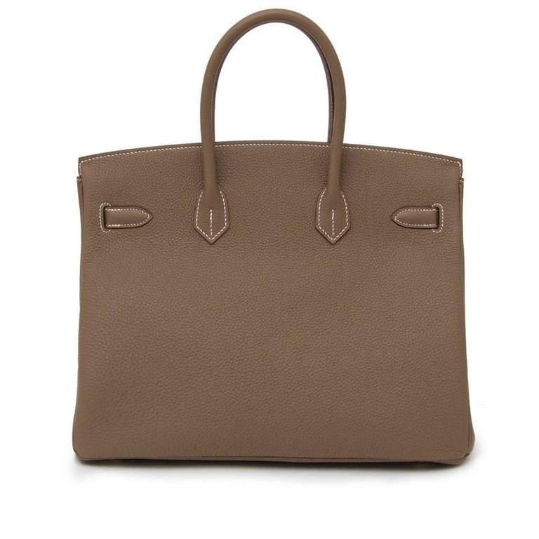 Hermès Etoupe Togo Birkin 35 with Gold Hardware