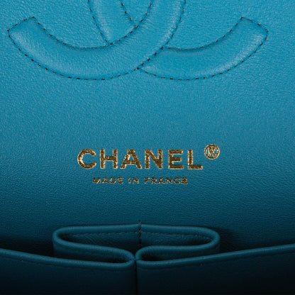 Chanel Yellow Quilted Lambskin Medium Classic Double Flap Bag Rainbow Hardware