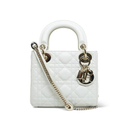 Lady Dior Latte Lambskin Cannage Mini
