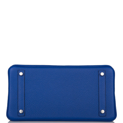 Hermes Birkin 30 Bleu Electric Verso Clemence Palladium Hardware