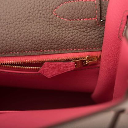 Hermes Horseshoe Stamp (HSS) Gris Asphalte Verso Togo Retourne Kelly 32cm Brushed Gold Hardware