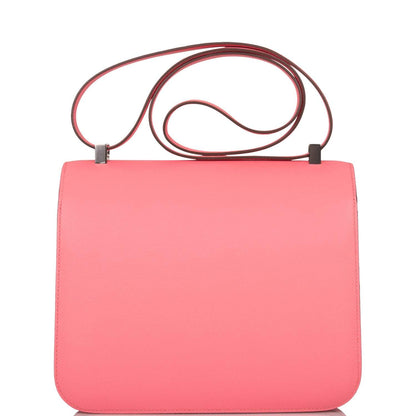 Hermes Rose D'Ete Verso Evercolor Constance 24cm Palladium Hardware