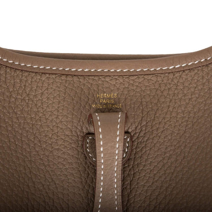 Hermes Evelyne TPM Etoupe Clemence Bag Gold Hardware
