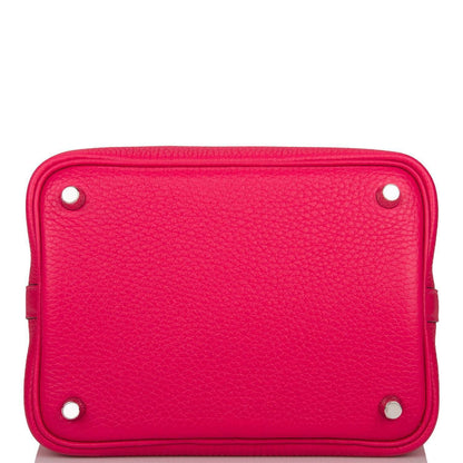 Hermes Rose Mexico Clemence Picotin Lock 18cm Palladium Hardware