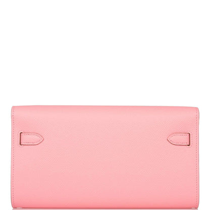 Hermes Kelly Wallet To Go Rose Confetti Epsom Palladium Hardware