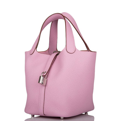 Hermes Picotin Lock 18 Mauve Sylvestre Clemence Palladium Hardware
