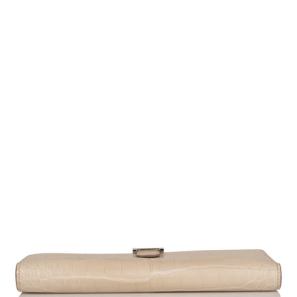 Hermes Beton Matte Alligator Bearn Wallet Palladium Hardware
